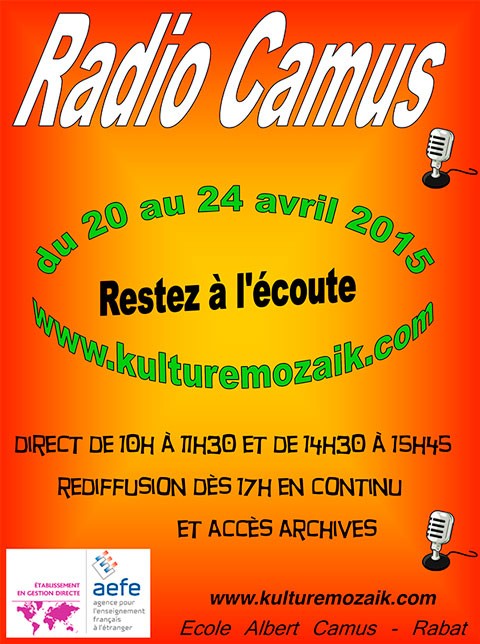 Affiche de la seconde édition de la webradio Radio Camus qui va émettre pendant la semaine du 20 au 24 avril. © École Albert-Camus